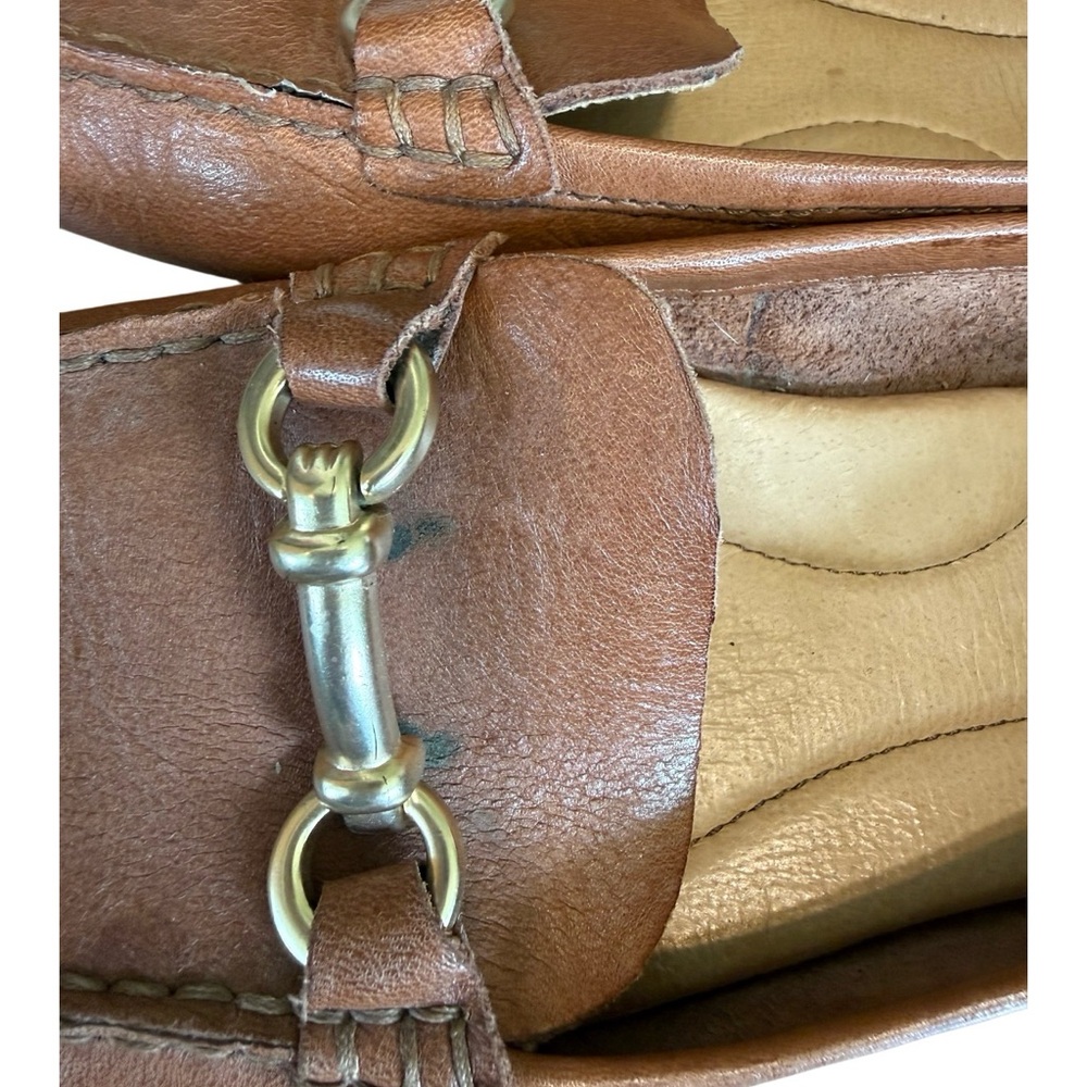 Born Brown Leather Driving Loafers 7.5 Horsebit Comfort Flats - Picture 7 of 10